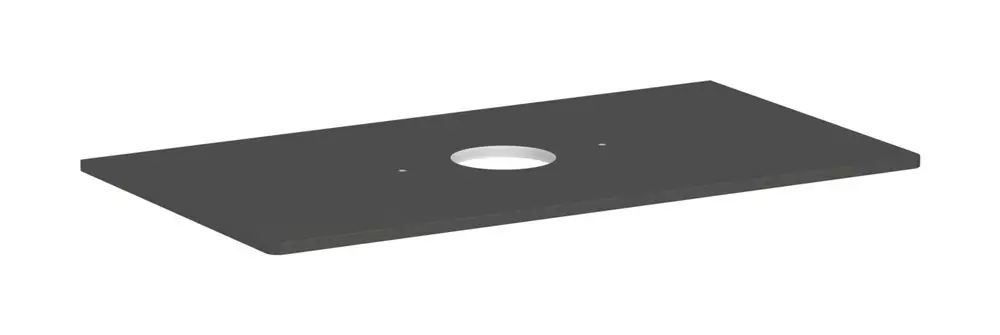 Konsole von Hansgrohe in diamantgrau matt, rechteckig mit mittigem Ausschnitt für einen Aufsatzwaschtisch, ohne Hahnloch.